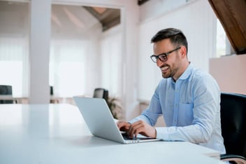 man using a laptop